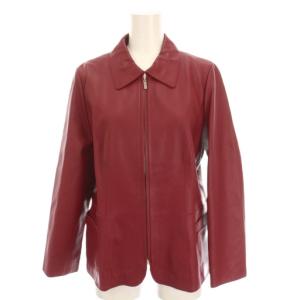 レザージャケット 羊革 革ジャン ジップアップ アウター 9 ボルドー AV-0403194 /YM