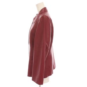 Leilian レザージャケット 羊革 革ジャン ジップアップ アウター 9 ボルドー AV-0403194 /YM