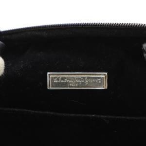 Salvatore Ferragamo ショルダーバッグ 切替 ナイロン オーストリッチレザー 黒 ブラック /AN6 OH