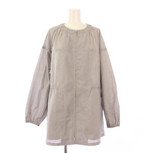 MANTECO ノーカラージャケット アウター ショート丈 ジップアップ ワンカラー 無地 9 グレー