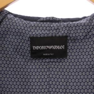 EMPORIO ARMANI チェスターコート アウター ミドル丈 ジャガード 裏地総柄 42 紺 ネイビー /BB