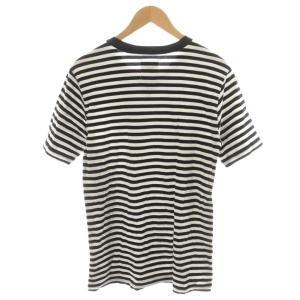 TAKAHIROMIYASHITATheSoloIst. Tシャツ カットソー 半袖 ボーダー柄 コットン 48 黒 ブラック 白 ホワイト 0009b /AN54