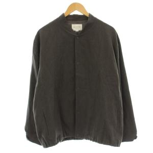 リネンウールライトブルゾン リネン混 スナップボタン ジャケット 46 グレー BL05243 /G