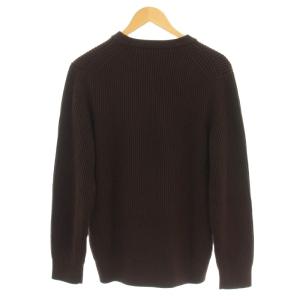AURALEE UPER FINE WOOL RIB KNIT リブ ニット ウール セーター 長袖 3 茶 ブラウン