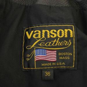 vanson Leathers シングル ライダースジャケット 36 ブラック
