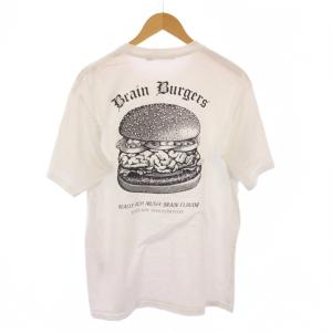 BRAIN BURGER Tシャツ 半袖 クルーネック ストレッチ プリント 3 白 ホワイト /BB