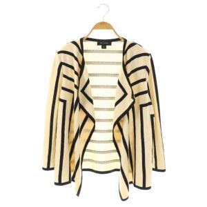 ニットジャケット ボーダー柄 S アイボリー ブラック /DO