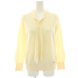 ニット カットソー ボウタイ リボン 長袖 40 クリーム色 G5N06-306-02 /HN