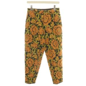 DEVEAUXフラワージャガードパンツ 花柄 38 オレンジ 黒 カーキ 20030938800040