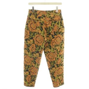 VERMEIL par iena DEVEAUXフラワージャガードパンツ 花柄 38 オレンジ 黒 カーキ 20030938800040