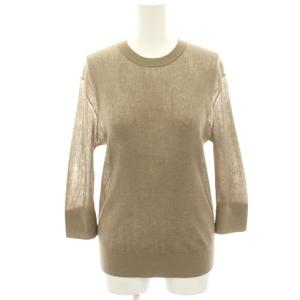 24AW シアーリブニット カットソー 七分袖 ベージュ 24080370022030 /HN