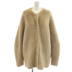 NAVY 23AW フェザーヤーンカーディガン 厚手 F ベージュ GGZ1032205A0016 /AN28