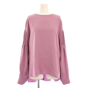 カットソー 長袖 クルーネック ストレッチ 無地 38 紫 パープル /BB
