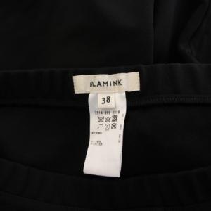 BLAMINK ストレッチサイドジップスリムスキニーパンツ スラックス イージー ウエストゴム ワンカラー 38 黒 ブラック