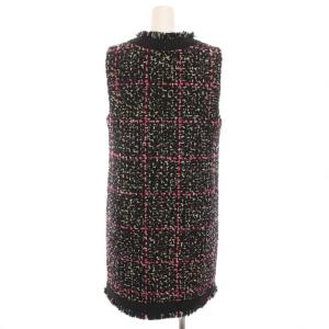 Diagram GRACE CONTINENTAL ツイードワンピース ミニ ノースリーブ F 黒 ブラック ピンク /YM