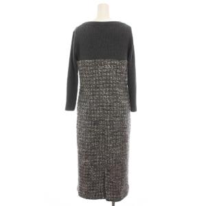 Grace Class 23AW ニットコンビツイードワンピース ロング 長袖 36 グレー 0223431003 /YM