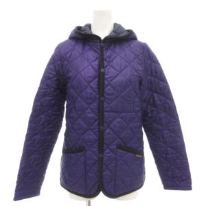 キルティングジャケット 中綿 36 紫 パープル フード /AE