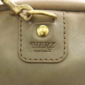 HERZ 立体ポケットボディバッグ ショルダーバッグ レザー グレー /AN5
