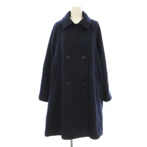 24AW Wビーバーテントライントレンチコート ロング ウール 紺 ネイビー 24020700119030