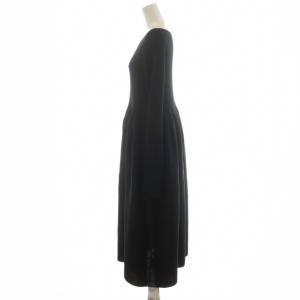 IENA 23AW リブフォルムニットワンピース ロング丈 長袖 36 黒 ブラック 23040900336040