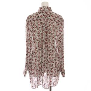 IENA セットアップ 上下 デザインドットシャツ ブラウス 長袖 フレアスカート ロング 花柄 34 白 赤 21051900269040