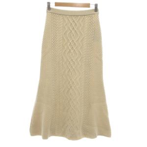 タグ付き アランロングスカート カシミヤ混 36 生成 ナチュラルカラー /UO