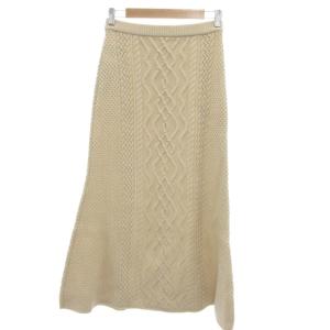 IENA タグ付き アランロングスカート カシミヤ混 36 生成 ナチュラルカラー /UO