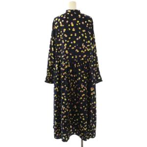 Spick&Span ワンピース ロング 総柄 バンドカラー ネイビー マルチカラー /ES