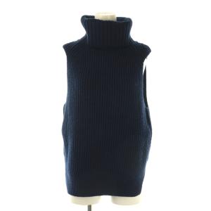 ニット セーター ノースリーブ カシミヤ混 ネイビー /ES