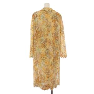 Leilian セットアップ 2点セット ワンピース ひざ丈 半袖 ロングシャツ 長袖 総柄 13+ オレンジ /BM