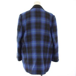 Leilian ドーメル DORMEUIL ヴィンテージ テーラードジャケット ダブル チェック柄 11 青 PL-135A