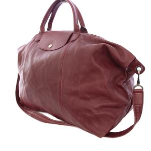 Longchamp Le Pliage ルプリアージュ 2WAY ボストンバッグ ハンドバッグ ショルダーバッグ レザー ロゴ