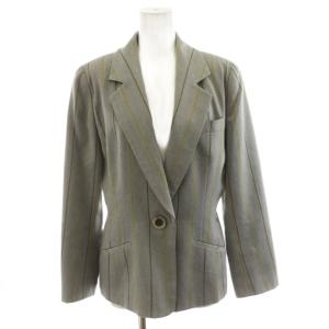 テーラードジャケット シングル ストライプ柄 ウール M グレー KBI5A2401 /AN6