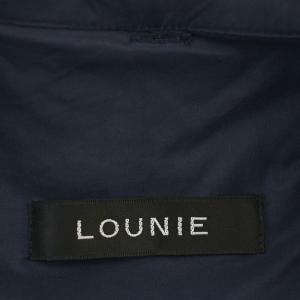 LOUNIE バンドカラー シャツワンピース ロング 長袖 40 ネイビー 紺 /G