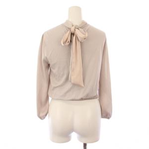 ANAYI シャツ ブラウス プルオーバー 長袖 バックリボン サテン 36 ピンクグレー /BB