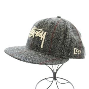 STUSSY HARRIS TWEED 59FIFTY キャップ 野球帽 帽子 チェック柄 ロゴ刺繍 ウール