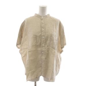 BEAMS BOY セットアップ リネンソリッドスタンドカラーショートスリーブシャツ 半袖 イージーパンツ 麻 ベージュ 13-01-0471-803