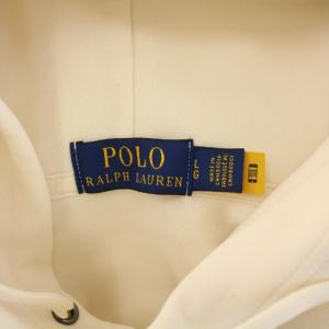 POLO RALPH LAUREN プルオーバーパーカー 長袖 ストレッチ ロゴ 刺繍 ワンポイント L 白 ホワイト /BB