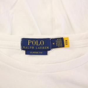 POLO RALPH LAUREN Tシャツ 半袖 クルーネック プリント ストレッチ M 白 ホワイト /BB