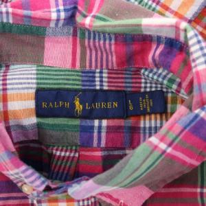 RALPH LAUREN ボタンダウンシャツ カジュアル 長袖 レギュラーカラー チェック柄 L マルチカラー /BB