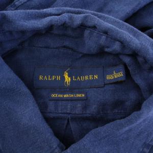 RALPH LAUREN OCEAN WASH LINEN ボタンダウンシャツ カジュアル 長袖 レギュラーカラー ロゴ 刺繍 ワンポイント
