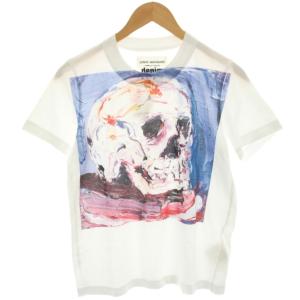 DENIM AD2020 Tシャツ カットソー 半袖 スカルプリント M 白 ホワイト XF-T002