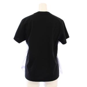noir kei ninomiya AD2024 Tシャツ カットソー 半袖 レース フリル S 黒 3N-T018 /TK