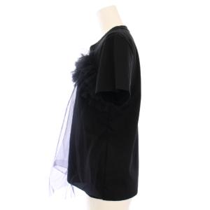 noir kei ninomiya AD2024 Tシャツ カットソー 半袖 レース フリル S 黒 3N-T018 /TK