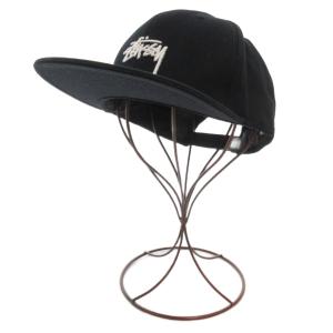 STUSSY 美品 キャップ 野球帽 帽子 ロゴ 刺繍 黒 ブラック /AE