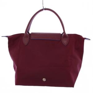 Longchamp ルプリアージュ ハンドバッグ 刺繍ロゴ ナイロン 紫 /BM