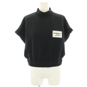 ESSENTIAL カットソー スウェットTシャツ 半袖 ショート丈 F 黒 ブラック 2508-050-212