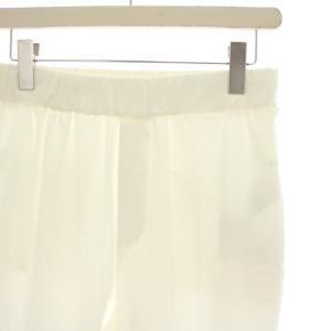 Whim Gazette WhimGazette 22SS セミフレアーEASYパンツ センタープレスパンツ 麻 リネン混 38 白 ホワイト WGZ1021502A-00-0-9