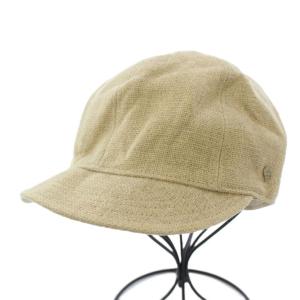 キャップ 帽子 ベージュ 麻 リネン ワンカラー M ベージュ /BB