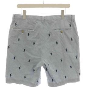 POLO RALPH LAUREN ショートパンツ ハーフパンツ ポニー刺繍 ストライプ W32 青 白 /YM